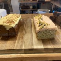 Carrot loaf. & pistachio and raspberry loaf  at Hideout Cafe in Edinburgh