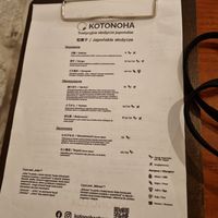 Menu deserów at Kotonoha in Torun