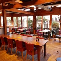 Seating at Manor Food Court in Lausanne