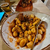 Vegane Gnocchi (mit Kürbissauce + Falafeln) at Sascha's Kachelofen in Oberstdorf