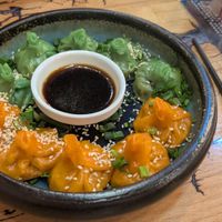 dim sum (mix of kimchi/potato & spinach/miso) at Oh My Ramen in Katowice