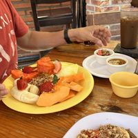 Plate of fruit  at ChocoBanana in Sayulita