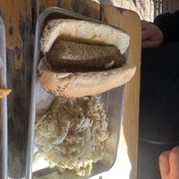 Wurst and sauerkraut   at Gemüt Biergarten in Columbus