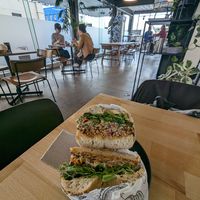 Asian tofu bagel at Beam Me Up Bagels - City in Dunedin