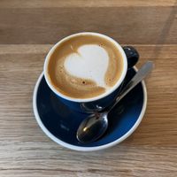 Flat white with oat milk - perfect shot of espresso  at Beam Me Up Bagels - City in Dunedin
