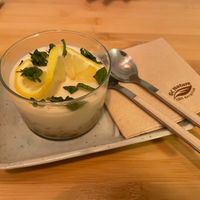 Coconut and lemon pudding  at Veganashi - Gluten Free Sushi in Barcelona