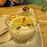 Lemon mousse at Veganashi - Gluten Free Sushi in Barcelona