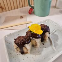 Banana dessert at Veganashi - Gluten Free Sushi in Barcelona
