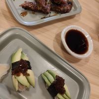 Vegan sushi and gyoza at Veganashi - Gluten Free Sushi in Barcelona