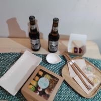 Asian beer and vegan sushi... at Veganashi - Gluten Free Sushi in Barcelona