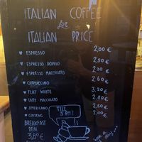 Coffee menu  at Massimo Gelato - Hanzenstraat in Amsterdam