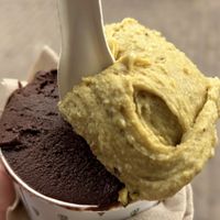 Dark chocolate and pistachio   at Massimo Gelato - Hanzenstraat in Amsterdam