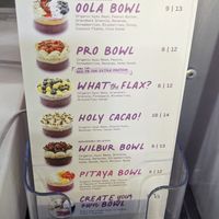 Menu at Oola Bowls - Central Market in Lancaster