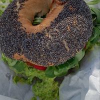 Vegan bagel  at Budapest Bagel in Vienna