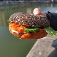 New York City Lox Bagel at Budapest Bagel in Vienna