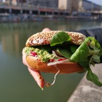 Vegan Bagel at Budapest Bagel in Vienna