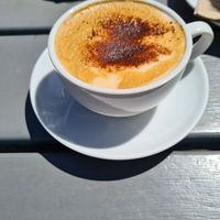 Vegan cappuccino with oat milk at The Cook Book in St Just