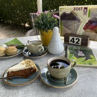 Vegan scones en vegan wortel taart   at De Theefabriek in Houwerzijl