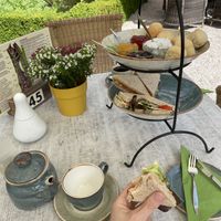 Scones and sandwich tray, fully vegan  at De Theefabriek in Houwerzijl