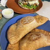 Sandwich & huge empanadas  at Estrella Negra in San Pedro De Atacama