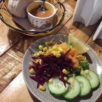 menu salad at Estrella Negra in San Pedro De Atacama