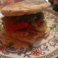 Chickpea Burger at Estrella Negra in San Pedro De Atacama