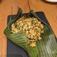 Tofu in scrambled egg style at Vegegood 素来很好 in Shanghai