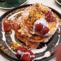 Banana pancakes at 17 Grams in Brighton