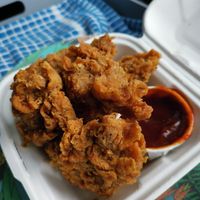 Chick'hun bites (6 pieces) with BBQ dip at Huns in Leicester