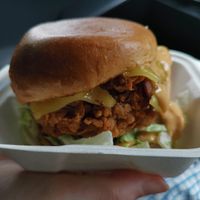 Deep Fried No Beef Burger at Huns in Leicester