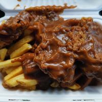 Gravy loaded fries at Huns in Leicester