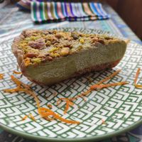 Pistachio orange cake (unfortunately frozen) at Salud Para Vida in San Pedro La Laguna