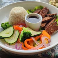 Tempeh at Salud Para Vida in San Pedro La Laguna