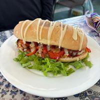Meatball sub at Salud Para Vida in San Pedro La Laguna