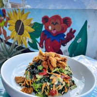 Crispy chick’n ranch salad,  at Salud Para Vida in San Pedro La Laguna