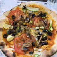 The vegetarian pizza without cheese   at Pátio das Babosas in Funchal