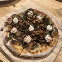 Mushroom pizza w/ vegan ricotta   at True Food Kitchen in Garden City