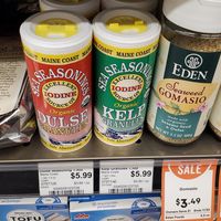 Vegan cooking ingredients include kelp flakes for chickpea "tuna" salad. at The Wedge Community Food Co-op in Minneapolis