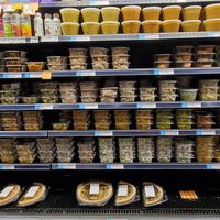 The deli section by the cafe has numerous vegan options all clearly marked. at The Wedge Community Food Co-op in Minneapolis