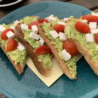 Avocado toast (veganized - vegan feta replaced mozarella) at Cafinho in Piran
