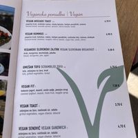 Vegan options - menu 2023  at Cafinho in Piran