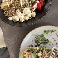 Poke bowl and avocado toast at Cafinho in Piran