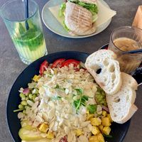 Tofu salad (the sandwhich on the picture is not vegan!) at Cafinho in Piran