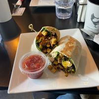 Vegan breakfast burrito  at Speckled Hen Coffee in Strasburg