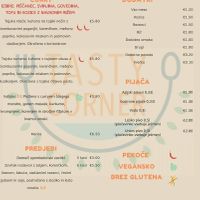 marked vegan options at Tasty Corner in Ljubljana