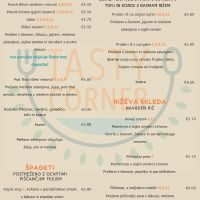 menu at Tasty Corner in Ljubljana