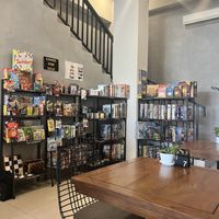 Downstairs - games to purchase   at Level Up Board Game Cafe in Seminyak