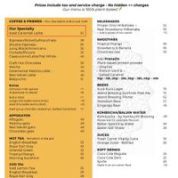 Menu - Drinks   at Level Up Board Game Cafe in Seminyak