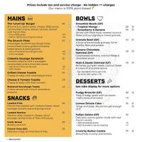 Menu - Food  at Level Up Board Game Cafe in Seminyak