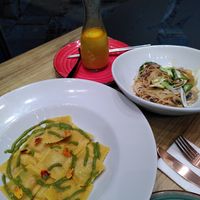 Tika masala ravioli and ramen at Street & Soul in Toledo